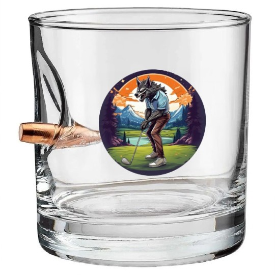 Scary Halloween Party Costume Werewolf Golf Bullet Whiskey Glasses