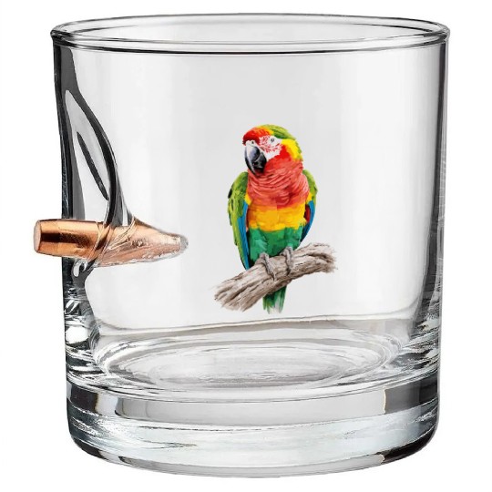Macaw Parrot for a Bird Lover Animal Lover Bullet Whiskey Glasses