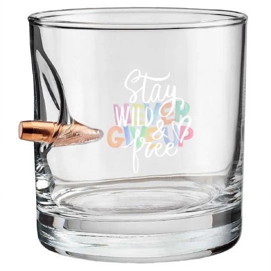Wild and free Don't give up Courage Freedom Vitali Bullet Whiskey Glasses