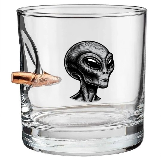 Grey Alien Bullet Whiskey Glasses