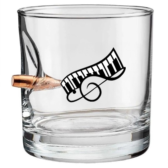 Music Clef Note Keyboard Piano Keys Party Treble Bullet Whiskey Glasses