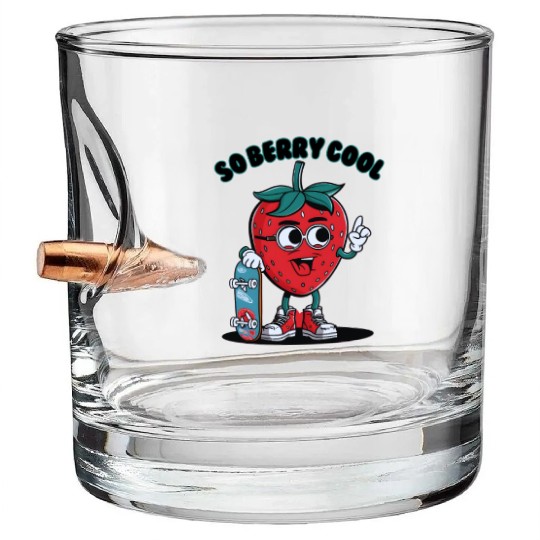 Groovy So Berry Cool Fruit Lover Strawberry Bullet Whiskey Glasses
