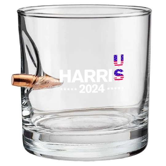 US Election 2024 Harris Bullet Whiskey Glasses
