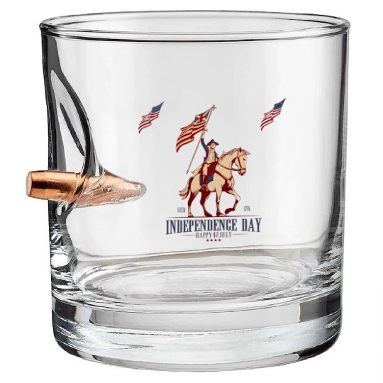 tism, USA culture, a horse, and George Washington: Bullet Whiskey Glasses