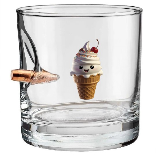 Happy Ice Cream Realistic Bullet Whiskey Glasses