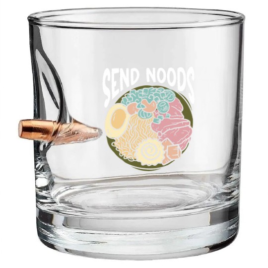 Send Noods Funny Japanese Ramen Noodle Bullet Whiskey Glasses