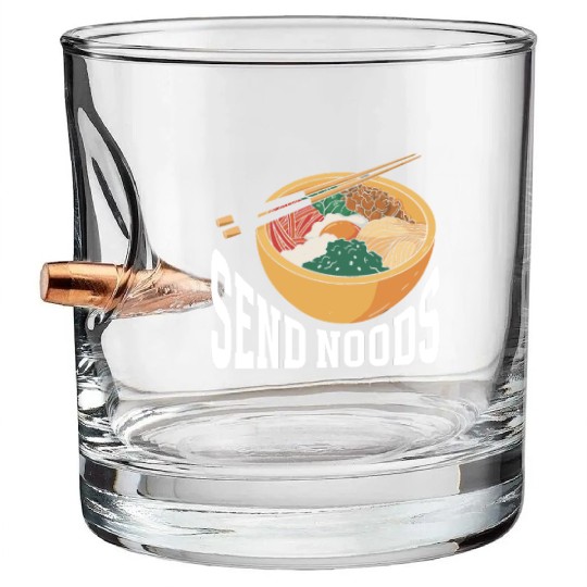 Send Noods Funny Japanese Ramen Noodle Bullet Whiskey Glasses