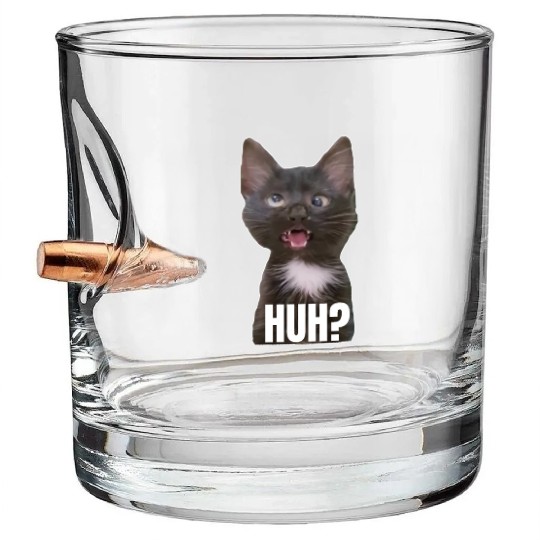 Funny Cross Eyed Cat Meme Huh Funny Cat Bullet Whiskey Glasses