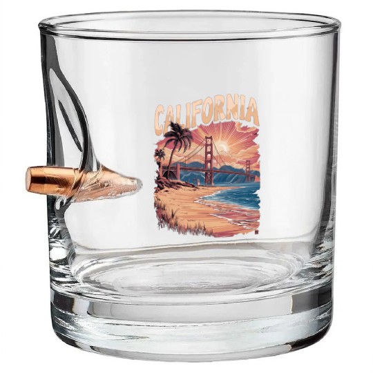 CALIFORNIA GOLDEN GATE BRIDGE BAY AREA Bullet Whiskey Glasses