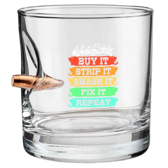 Buy It Smash It Fix It Repeat Demolition Derby Bullet Whiskey Glasses