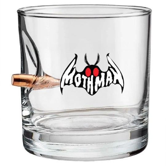 Mothman Monster Creepy Cryptid Bullet Whiskey Glasses