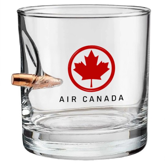 Stylish Air Canada Airline Design Bullet Whiskey Glasses