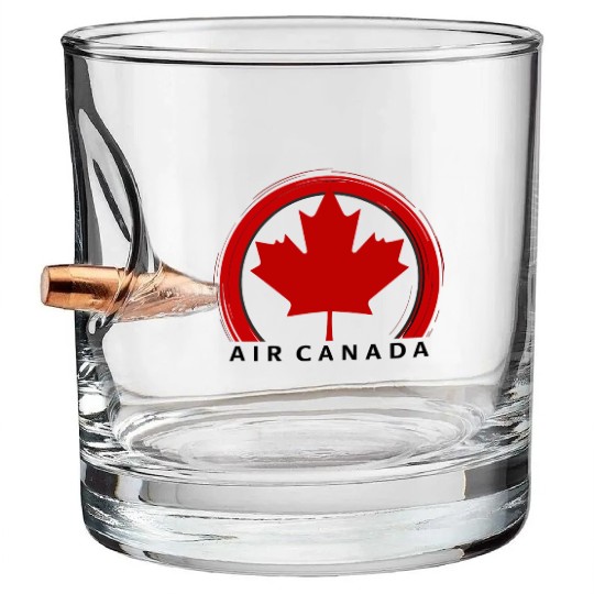 Stylish Air Canada Airline Design Bullet Whiskey Glasses