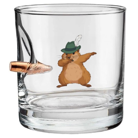 Groundhog Marmot for a Marmot lover groundhog fan Bullet Whiskey Glasses