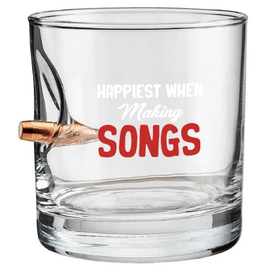 Happiest When Making Songs Writer Karaoke Bullet Whiskey Glasses