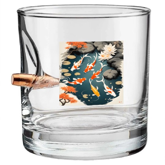 Koi Pond 2 Bullet Whiskey Glasses