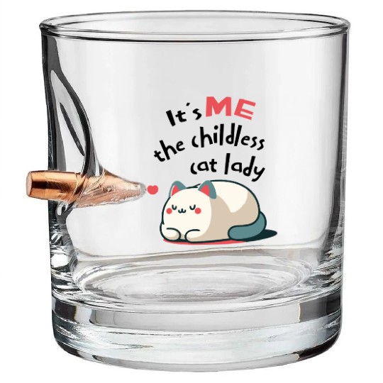 It's Me the Childless Cat Lady 2024 President Bullet Whiskey Glasses