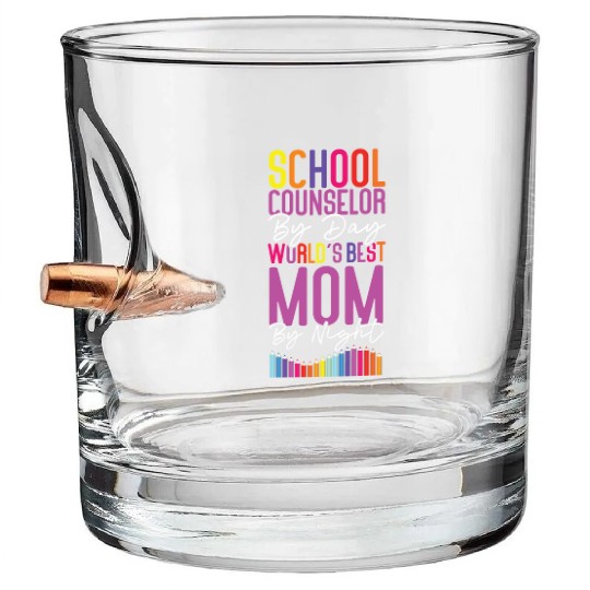 School Counselor Mom School Bullet Whiskey Glasses