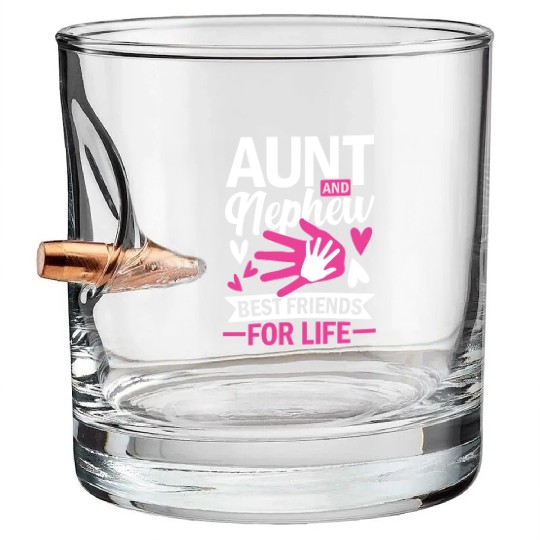 aunt and nephew best friends for life Bullet Whiskey Glasses