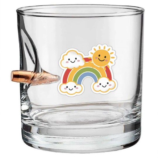 Rainbow Bright Bullet Whiskey Glasses
