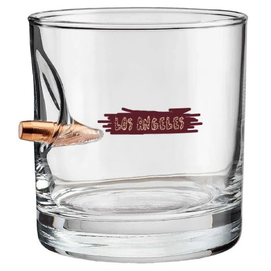 Los Angeles lettering gift idea Bullet Whiskey Glasses