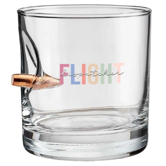 Flight Dispatcher Aviation Bullet Whiskey Glasses