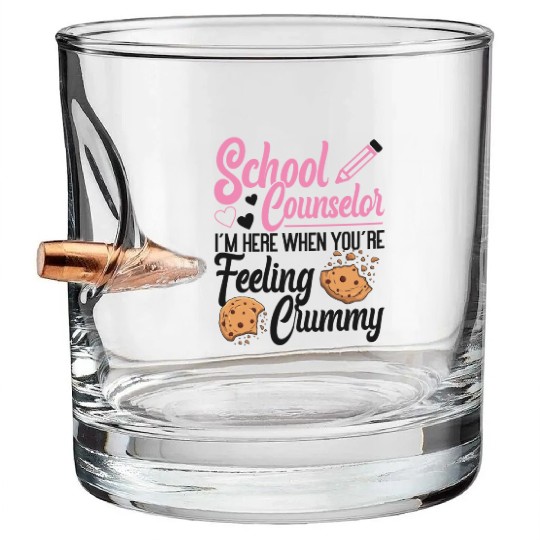 School Counselor Pun Cookie School Bullet Whiskey Glasses