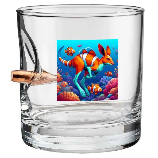 The kangaroo-clown fish Bullet Whiskey Glasses