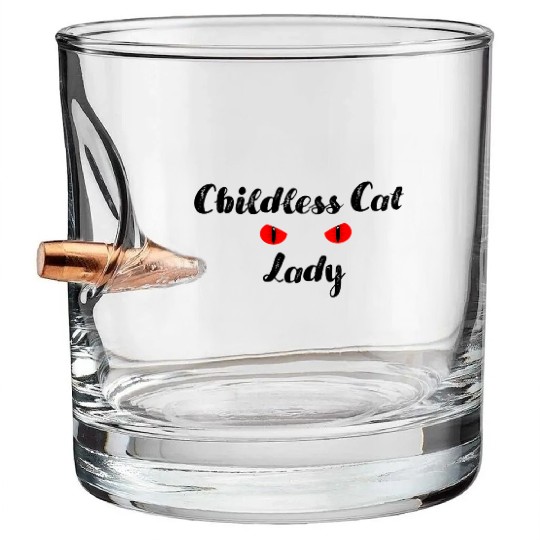 Childless Cat Lady Bullet Whiskey Glasses