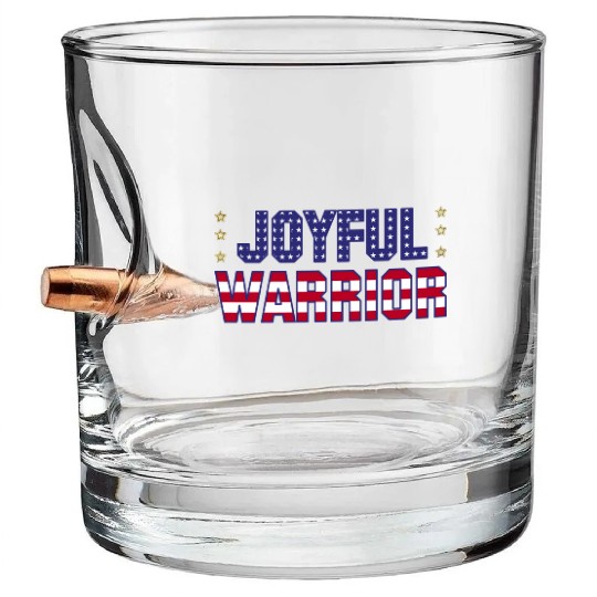 Joyful Warrior - Harris Walz 2024 Election America Bullet Whiskey Glasses