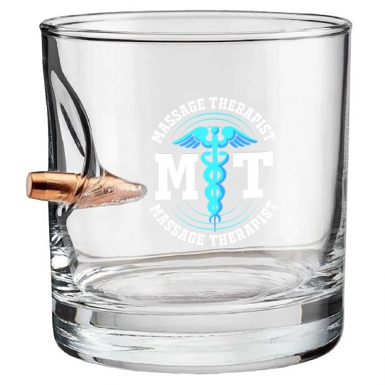 Massage Therapy Medical Symbol Massage Therapist Bullet Whiskey Glasses