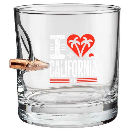 I love California | The Golden State Bullet Whiskey Glasses