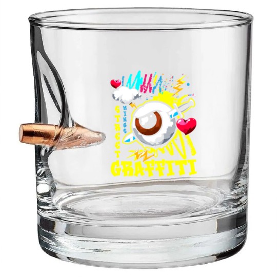 Graffiti Train Hip Hop Bullet Whiskey Glasses