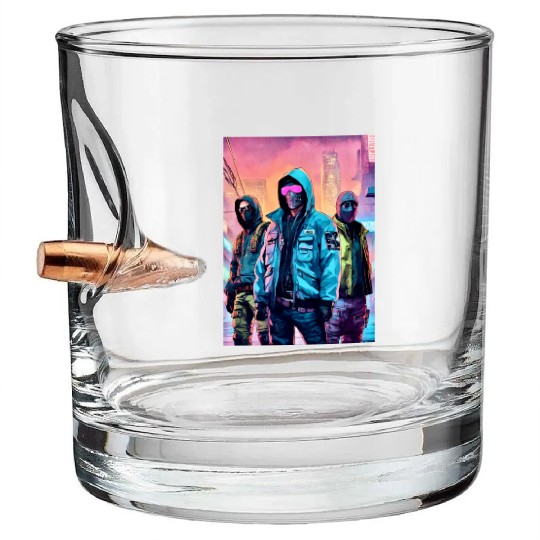Cyberpunk Vigilantes Bullet Whiskey Glasses
