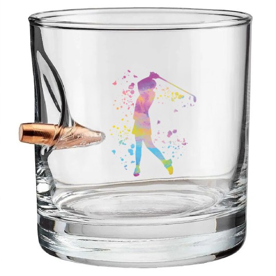 Golfer Colorsplash Kids Miniature Golf Bullet Whiskey Glasses