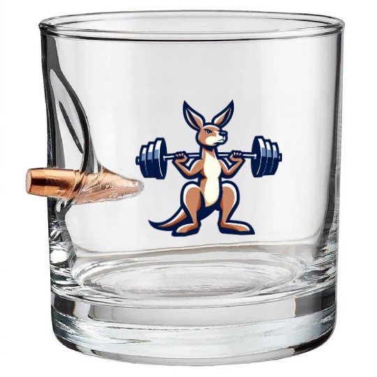 Kangaroo Barbell Weight Gym Fitness Workout Bullet Whiskey Glasses