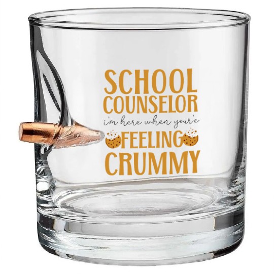 School Counselor Pun School Bullet Whiskey Glasses