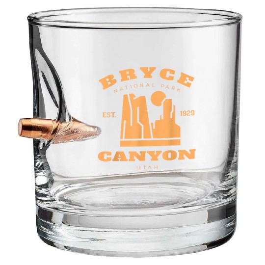 Vintage Bryce Canyon National Park Utah Hiking Cam Bullet Whiskey Glasses
