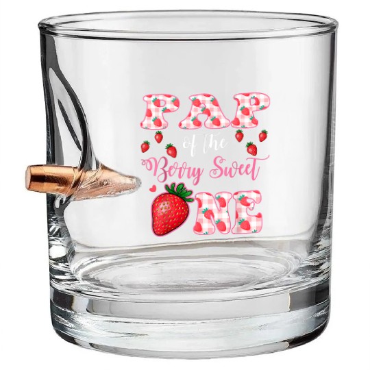 Pap Of The Berry Sweet One Strawberry First Birthd Bullet Whiskey Glasses