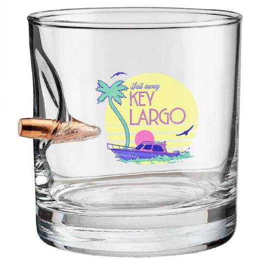 Sail Away Yacht Rock Key Largo Boating Bullet Whiskey Glasses
