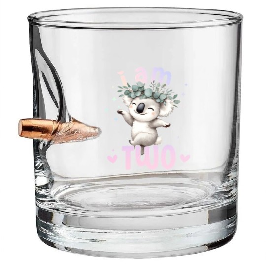 2nd Birthday Girl Koala bear Second birthday girl Bullet Whiskey Glasses