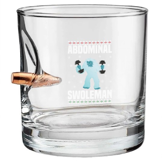 Abdominal Swoleman Yeti Fun Christmas Gym Bullet Whiskey Glasses