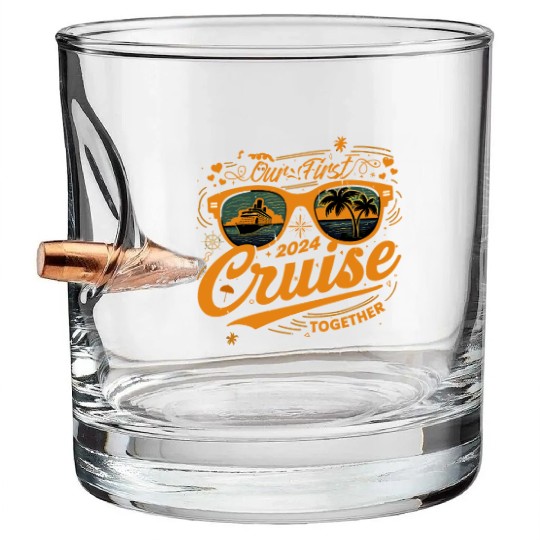 Our First Cruise 2024 Together Couple Family Bullet Whiskey Glasses