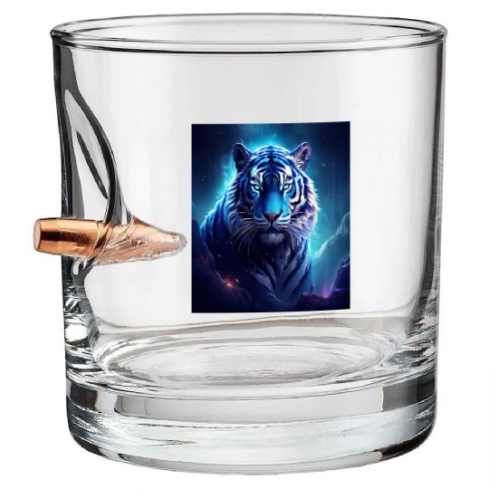 Blue Fantasy Tiger Bullet Whiskey Glasses