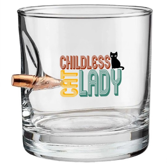 childless cat lady Kamala Harris 2024 Bullet Whiskey Glasses