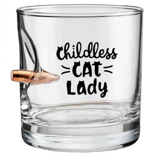 Childless Cat Lady Kamala Harris Bullet Whiskey Glasses