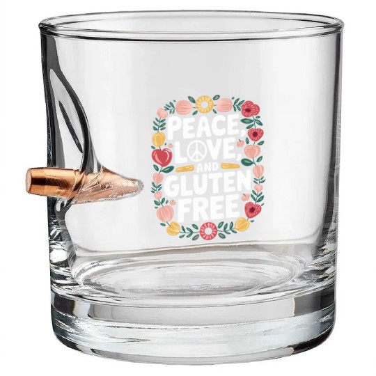 Peace, Love, And Gluten Free Bullet Whiskey Glasses
