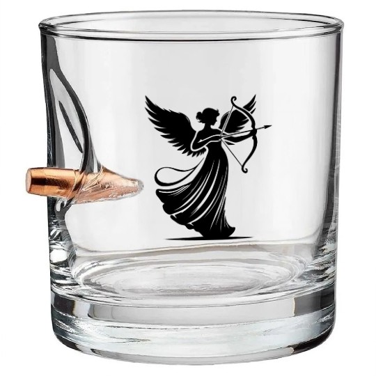 classic angel shooting her love arrows Bullet Whiskey Glasses
