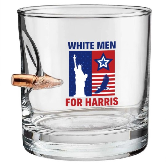 White Men Dudes for Harris Kamala 2024 Election Bullet Whiskey Glasses