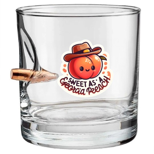 Sweet as a Georgia Peach Sticker Bullet Whiskey Glasses